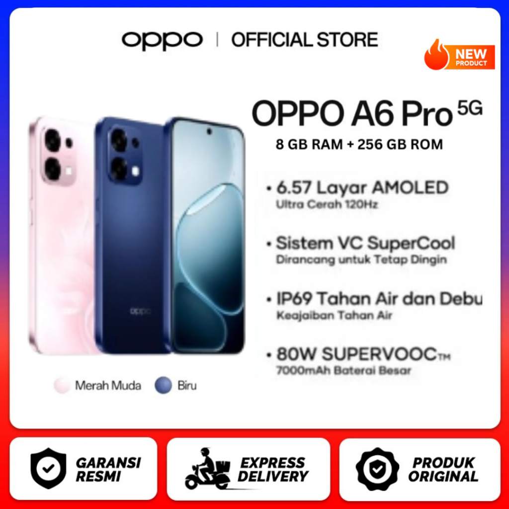 OPPO A6 Pro 4G | 5G [8/128GB] [8/256GB] - 50MP Camera, MediaTek Dimensity 6300 - A6Pro 5G & 4G
