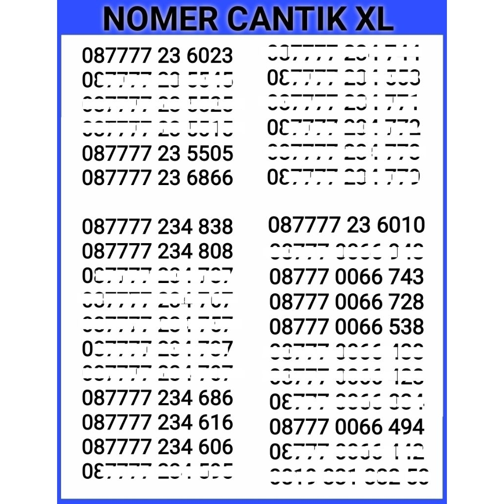 NOMER CANTIK KARTU PERDANA XL KWARTET MURAH COD