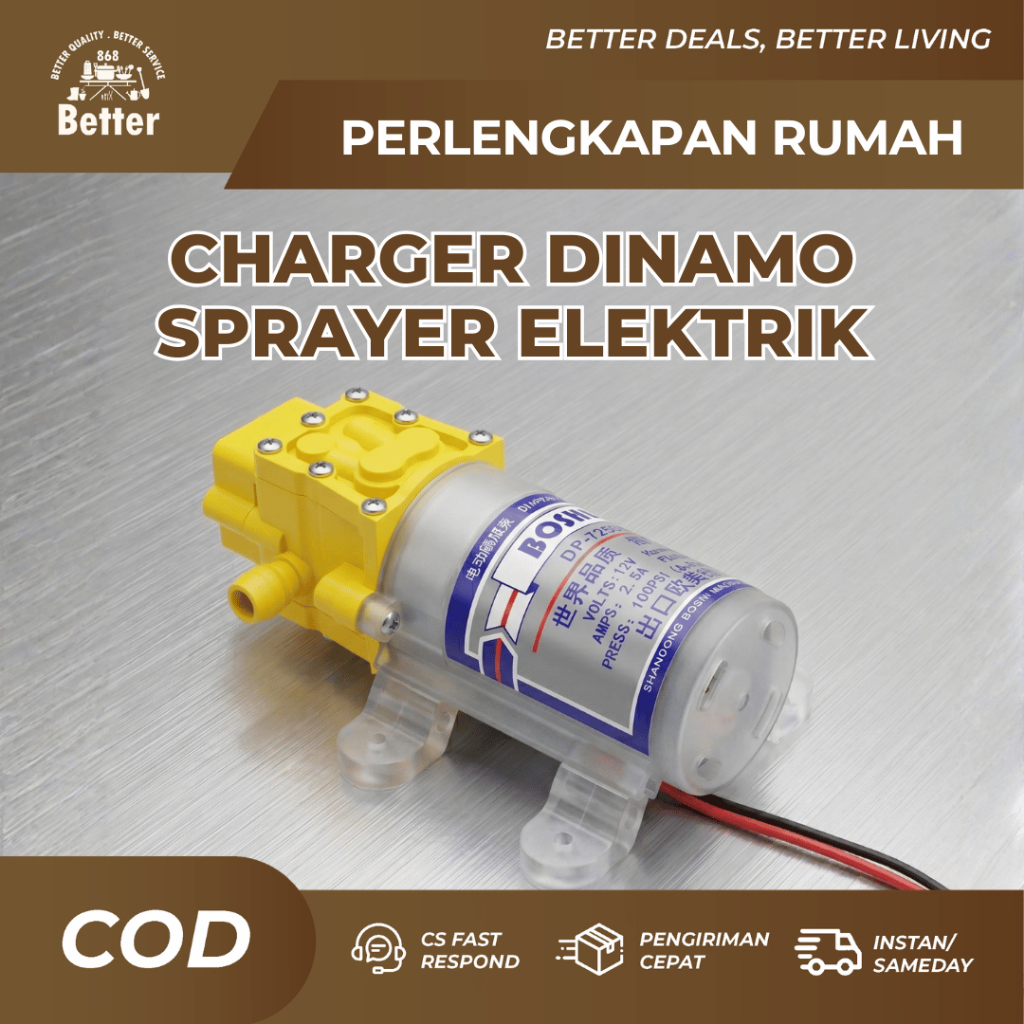 Alat Cas Dinamo Sprayer Elektrik Tangki Semprot Pertanian Tegangan 12Volt