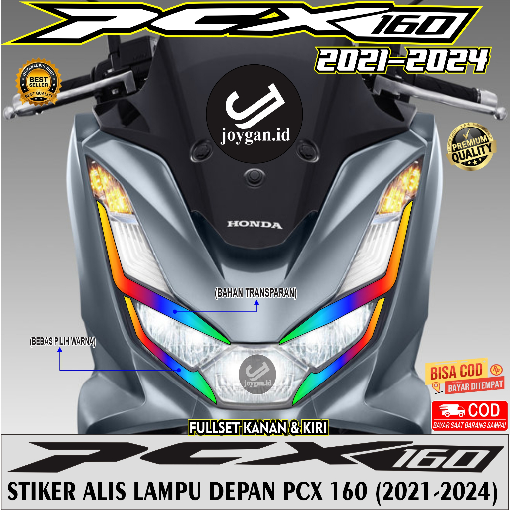 Stiker Alis Pcx 160 / stiker transparan lampu alis pcx 160 / stiker lampu alis honda pcx new 160