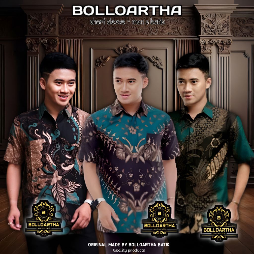 BAJU BATIK TOSCA KEMEJA LENGAN PENDEK SIZE M L XL XXL | HEM BATIK HIJAU TERBARU