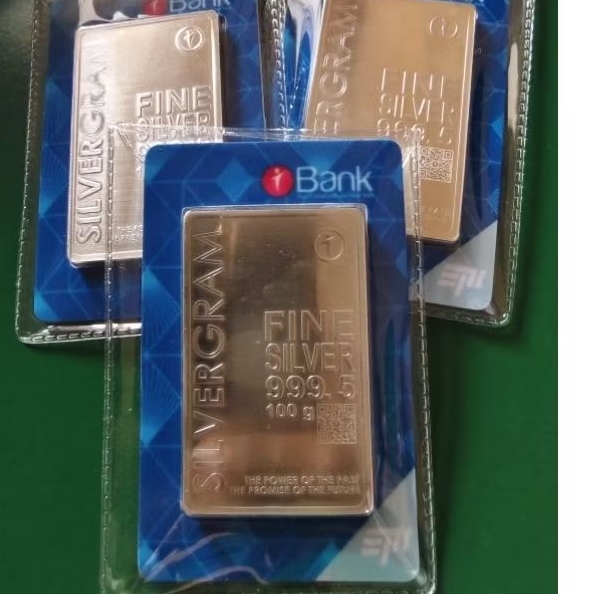Kartu Murni Perak Silver Silvergram bukan silverium wakala imn sala antam 100 Gram Gr