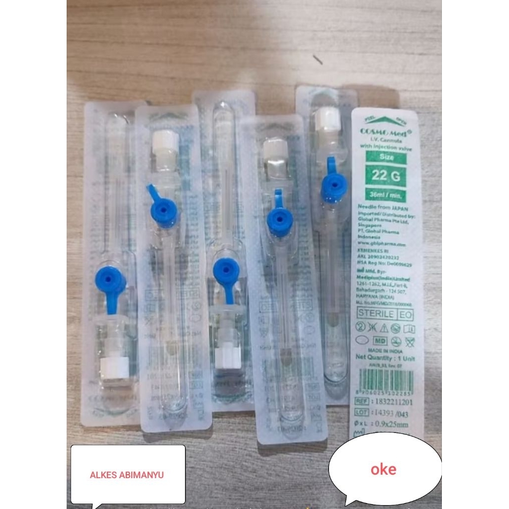 IV CHATETER COSMOMED SAYAP NO 22