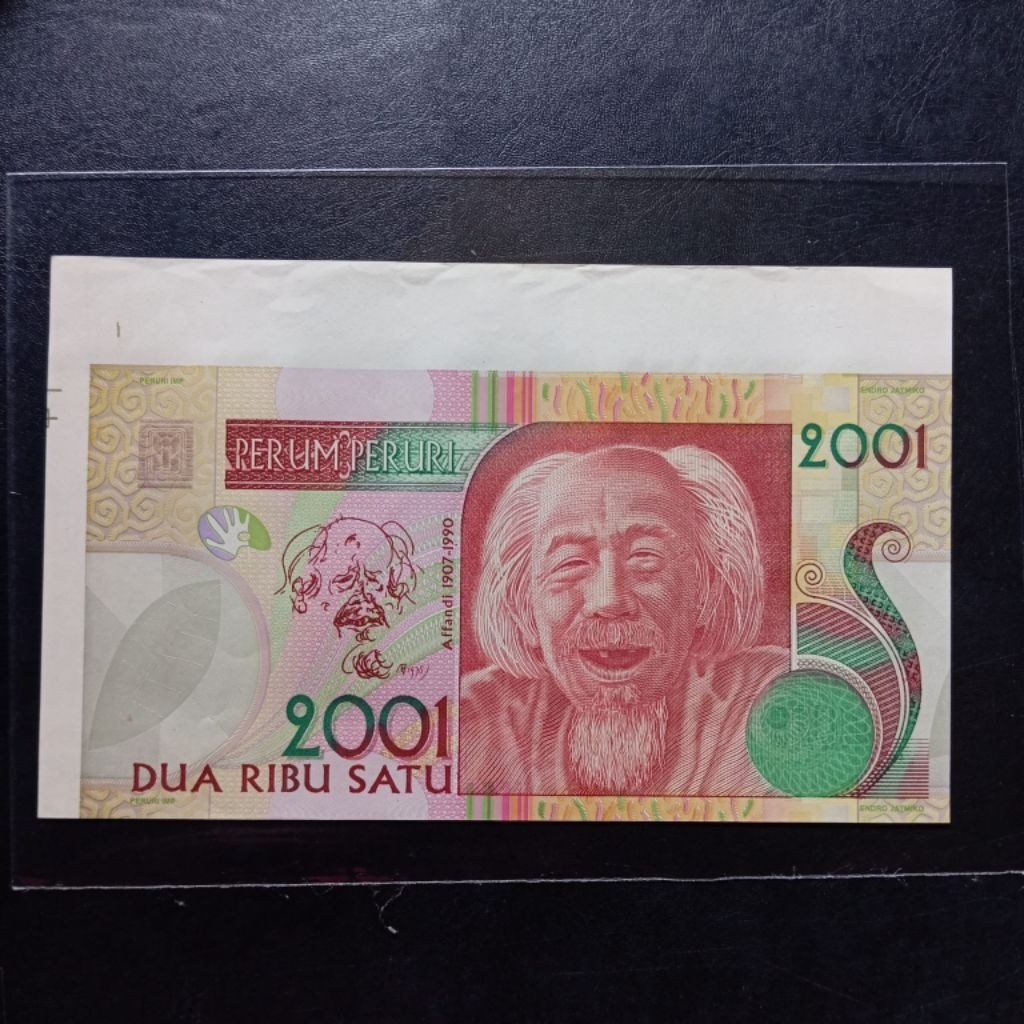 perum Peruri test note Affandi 2001 asli