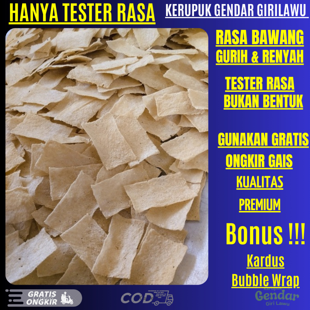 [FREE TESTER RASA] Krupuk Gendar Puli Matang Mentah Giri Lawu Potongan Patahan Sortiran Pabrik Rp 10