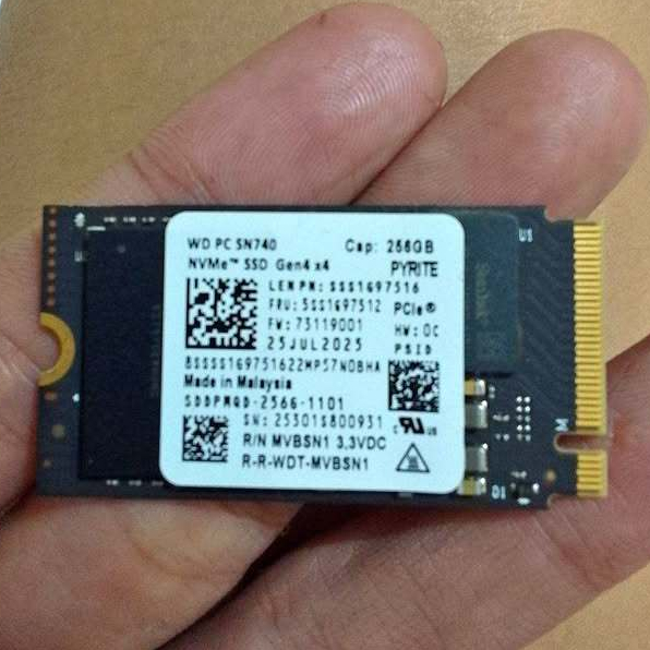 nvme gen4 256gb wd sn740 baru copotan ukuran 2242