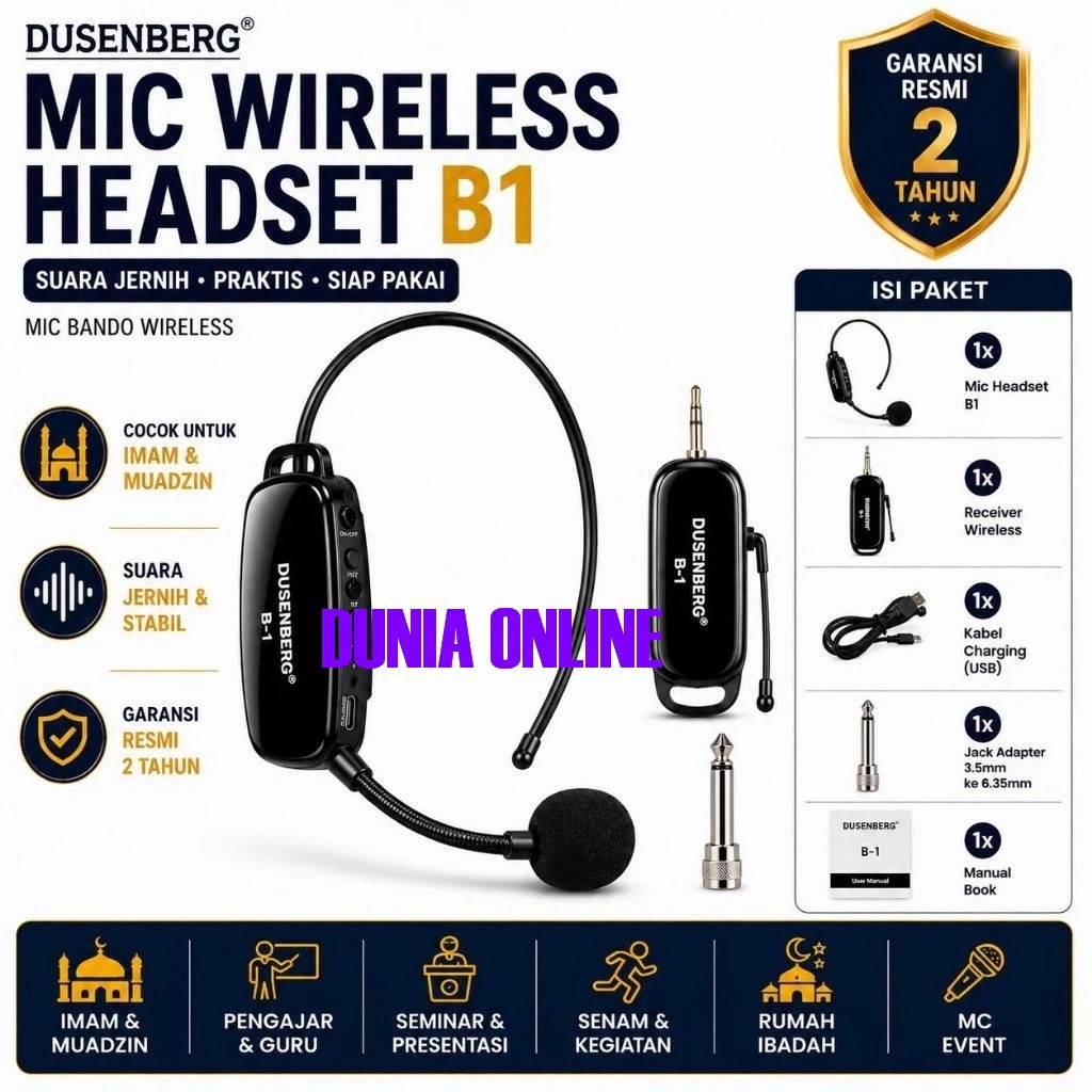 Mic imam Wireless DUSENBERG B1 / B-1 Bando Wireless Connect Amplifier Toa