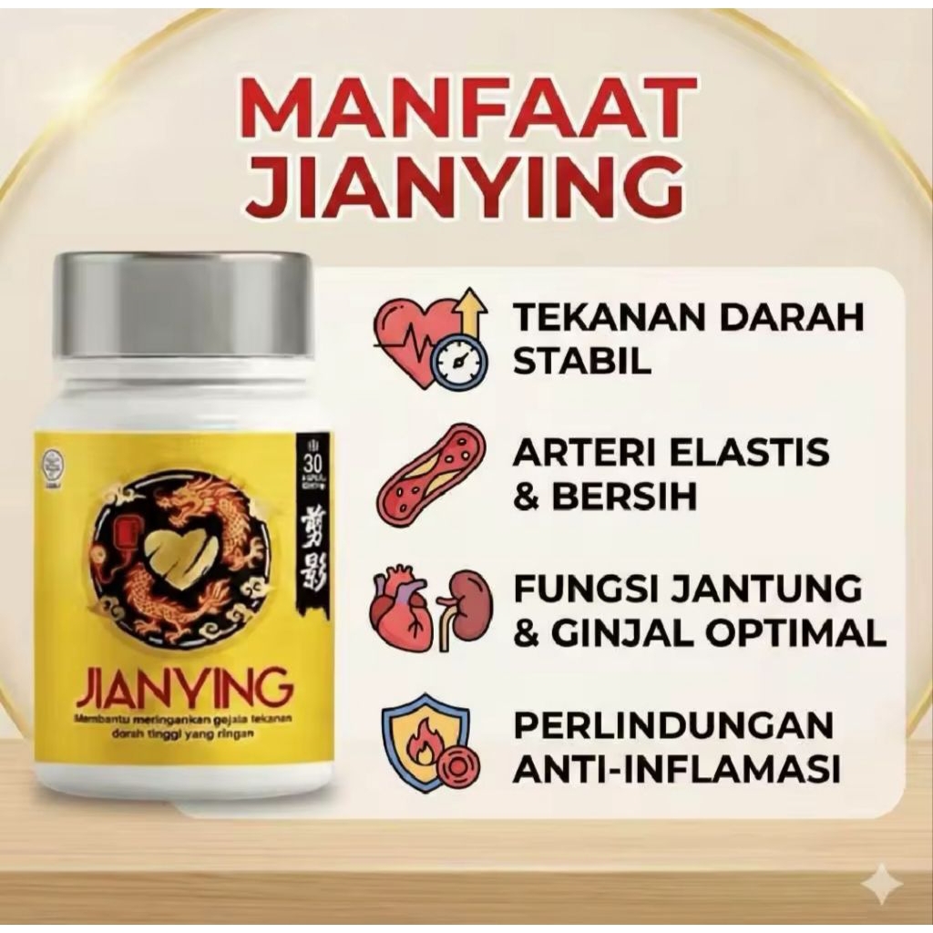 JIANYING Kapsul Herbal BPOM Hipertensi Kolesterol Pusing Kesemutan Kebas Jianying