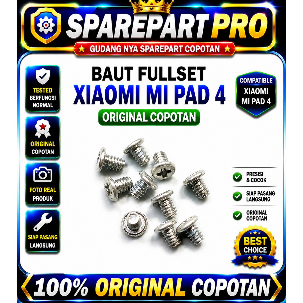 Baut Fullset Xiaomi Mi Pad 4 Original Copotan Set Lengkap Baut Mesin LCD Housing Tested Normal Foto 