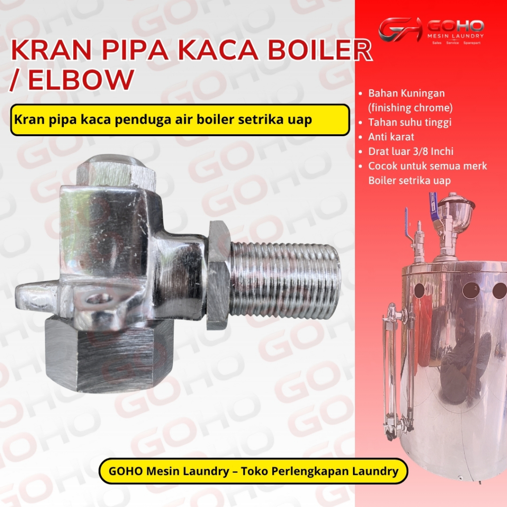 Kran Kaca Elbow Boiler setrika uap - Rumah Pipa Kaca Penduga Air Tabung Boiler