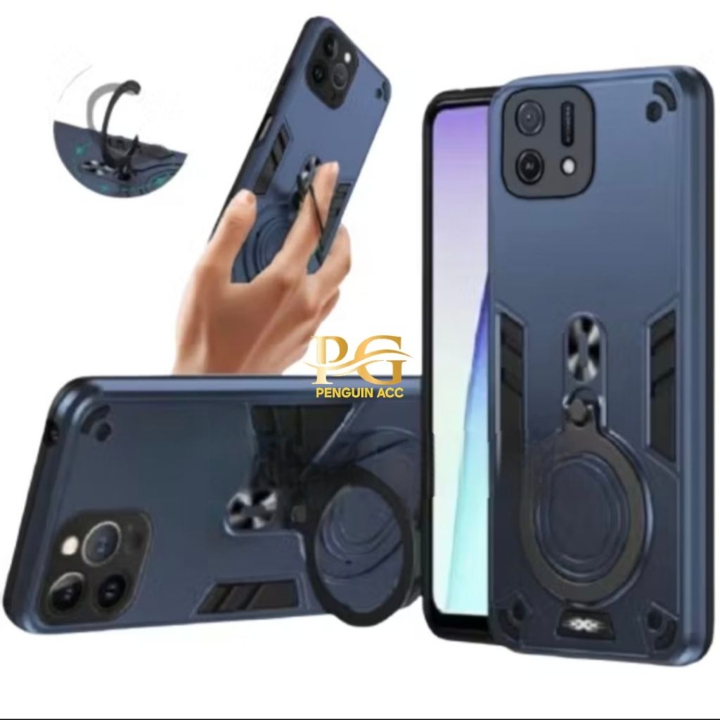Casing OPPO A16K A16E Hard Case Robot Ring Eye Ring Pro Camera Casing Standing Robot