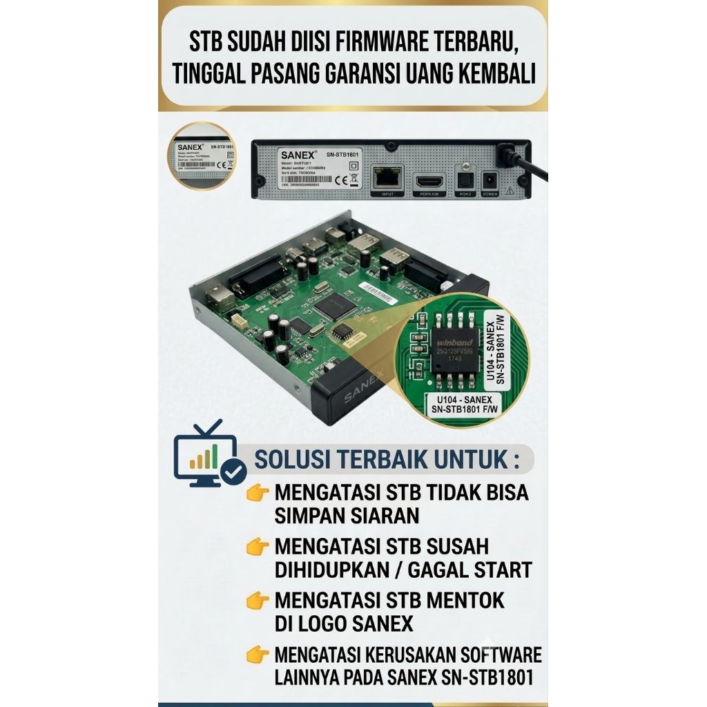 SANEX SN-STB1801 ic eprom isi firmware
