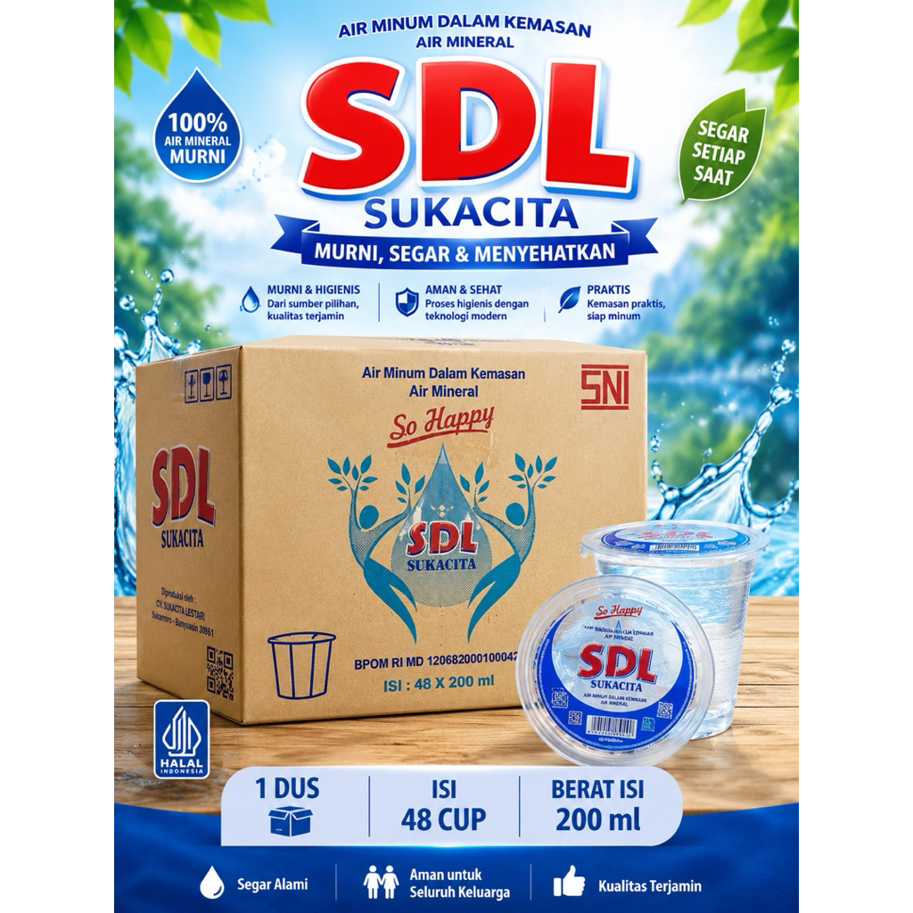 Air minum SDL cup isi 48x200ml
