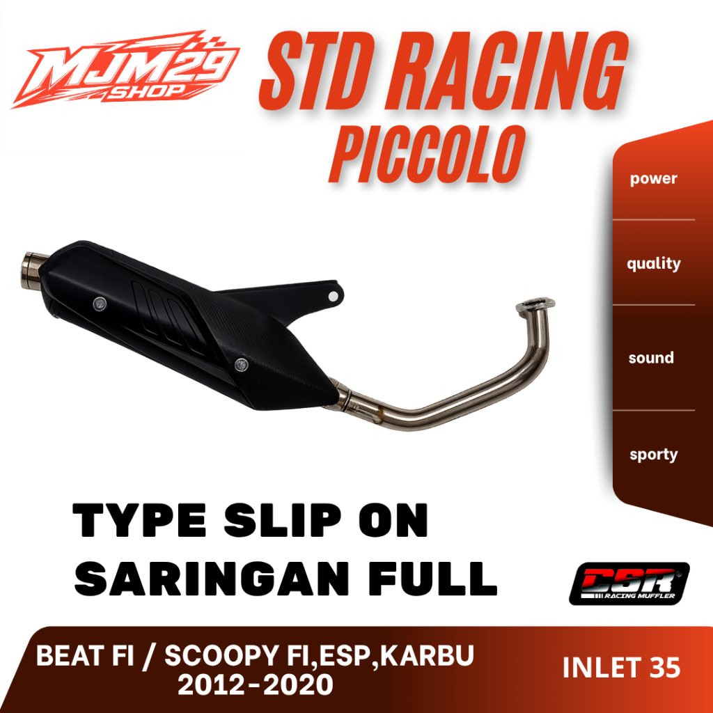 CSR RACING PICCOLO Knalpot Original Standar Racing Honda BEAT/SCOOPY FI, ESP, KARBU