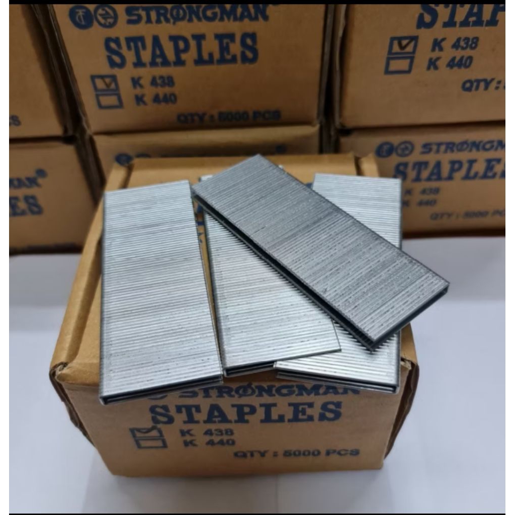 Staples Strongman K438 Isi 5000 PCS Original | Staples Jok Sofa Kursi Kayu Stapler Tembak