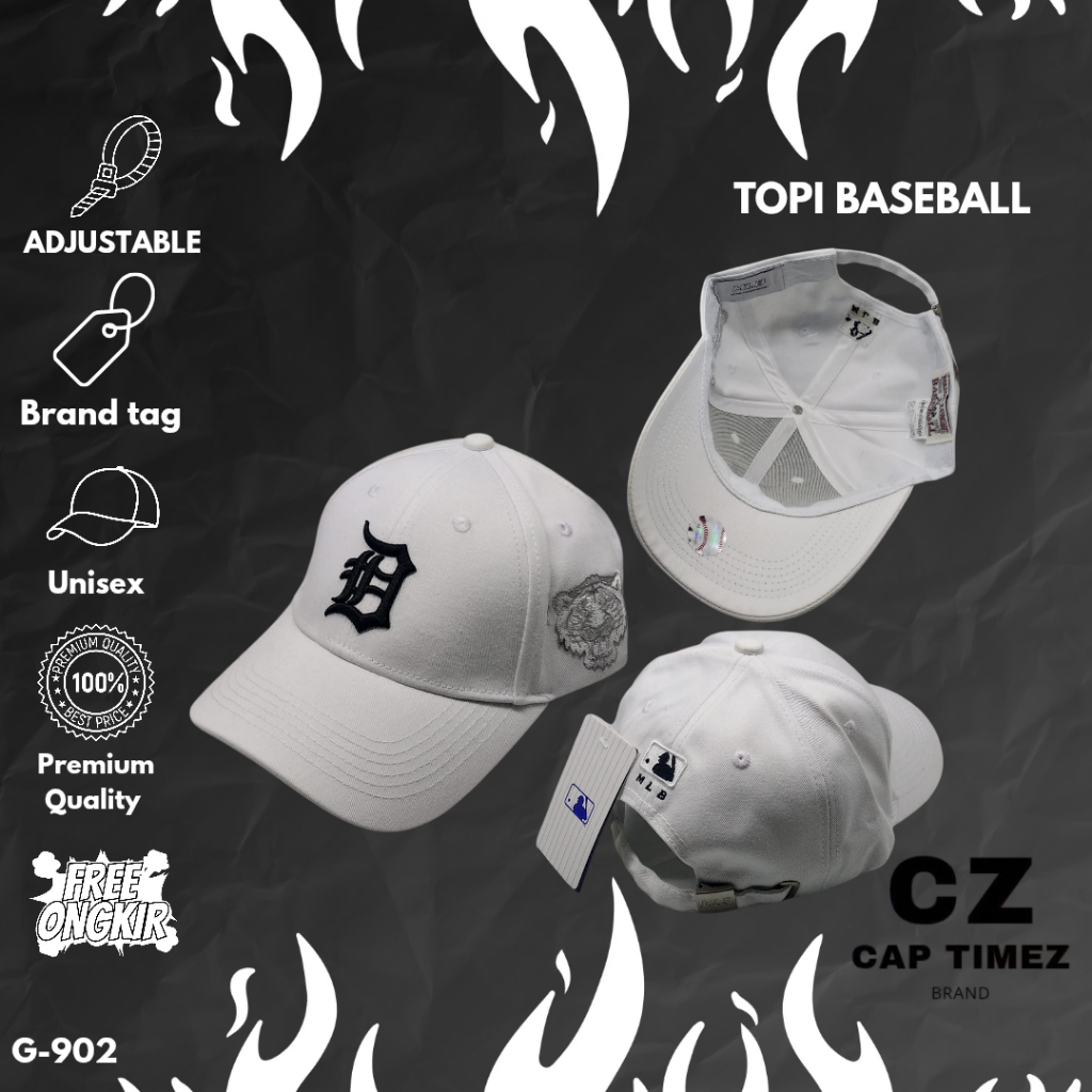Topi Baseball Detroit Tigers White