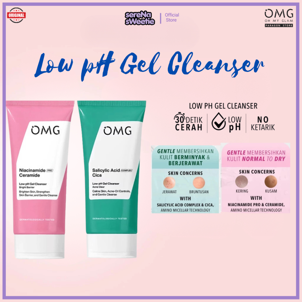OMG OH MY GLOW Low pH Gel Cleanser 70 ml | Face Wash | Sabun Muka Cerah SS