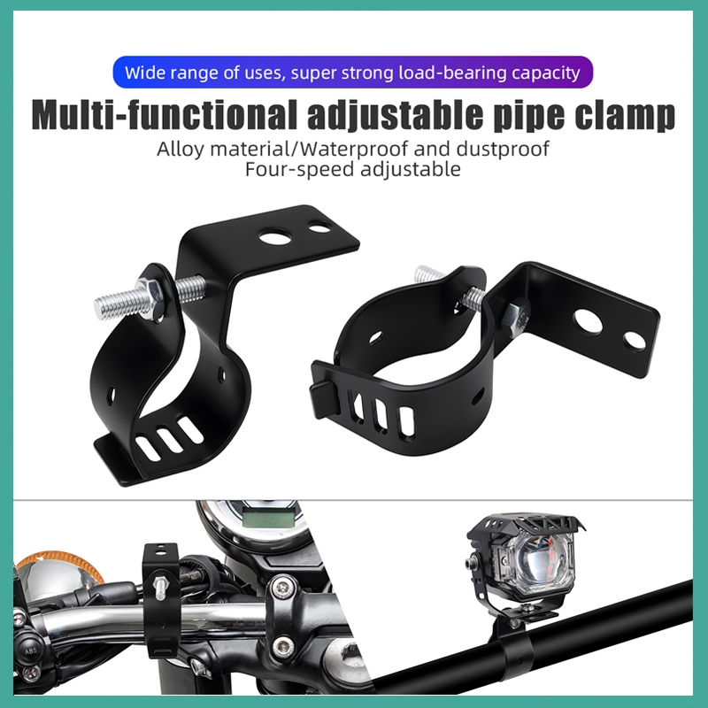 2PCS Dudukan Lampu Sorot Sepeda Motor Universal, Braket Lampu Mini, Komponen Lampu, Penyesuaian, Bra