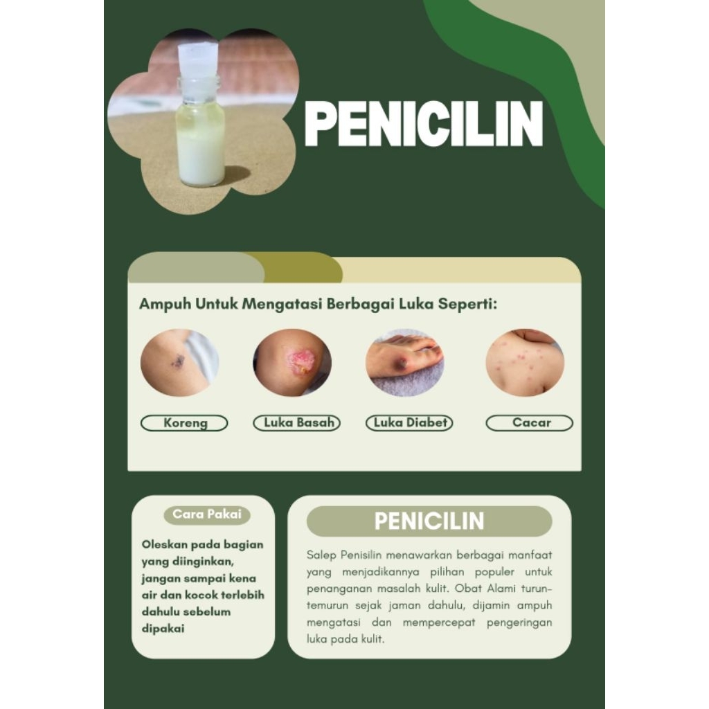 pinisilin obat luka dan kulit.koreng dan penyakit kulit lainnya