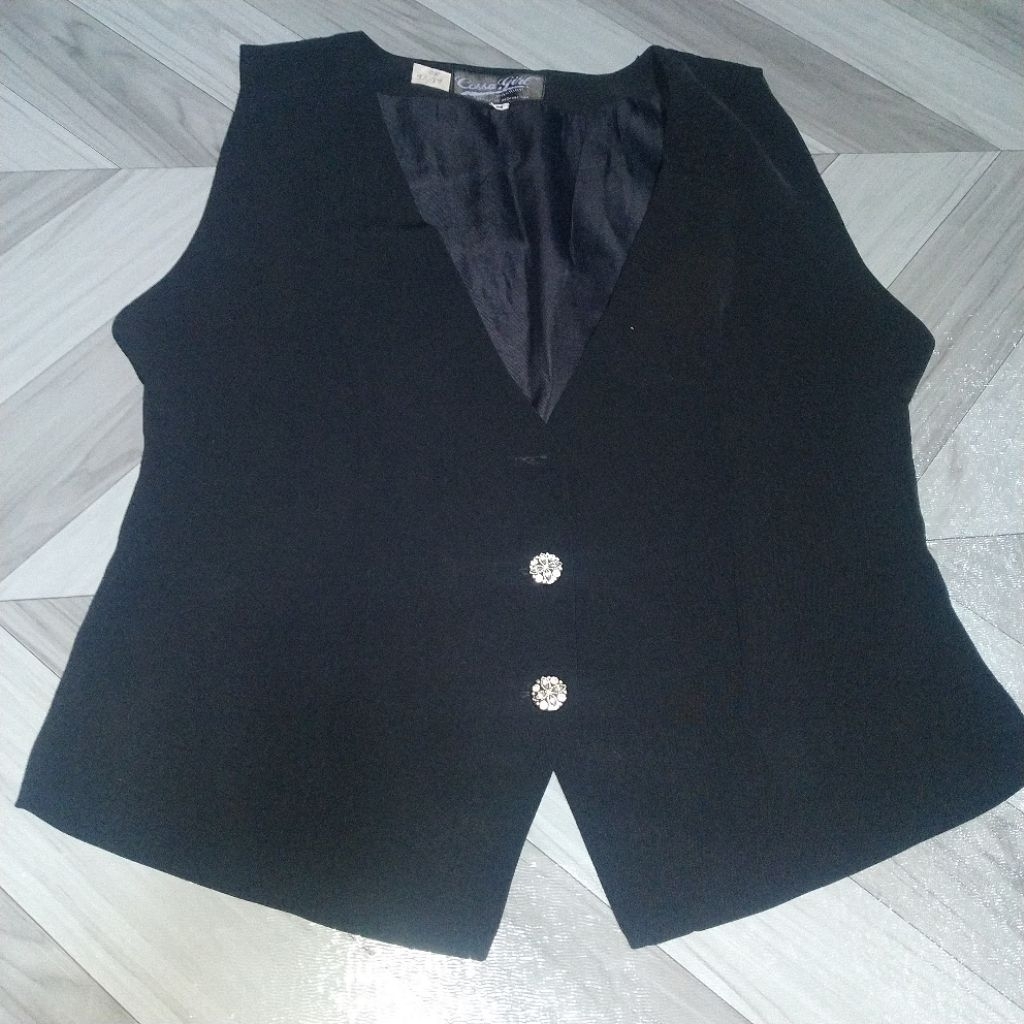 [SECOND] Vest Blazer Kutung Hitam M