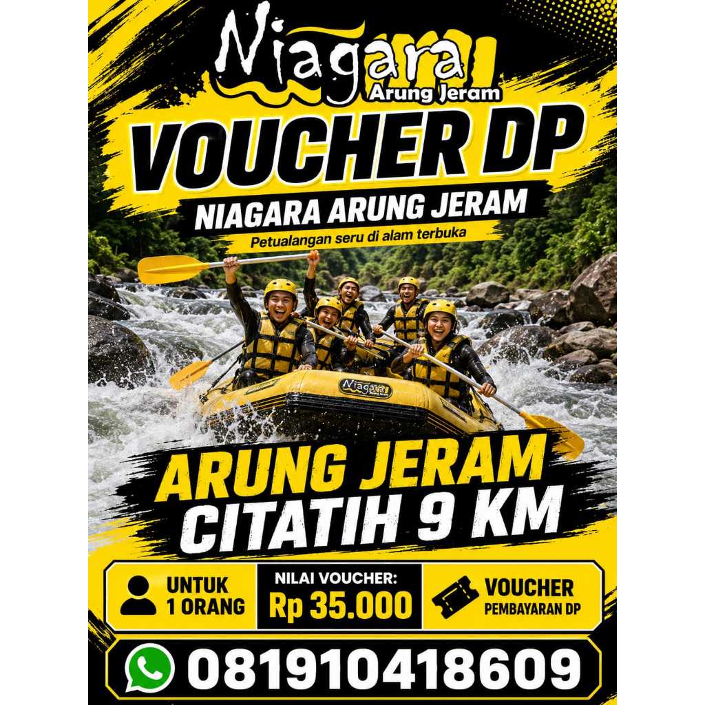VOUCHER NIAGARA ARUNG JERAM / RAFTING CITATIH – CIMANDIRI 9 KM SUKABUMI