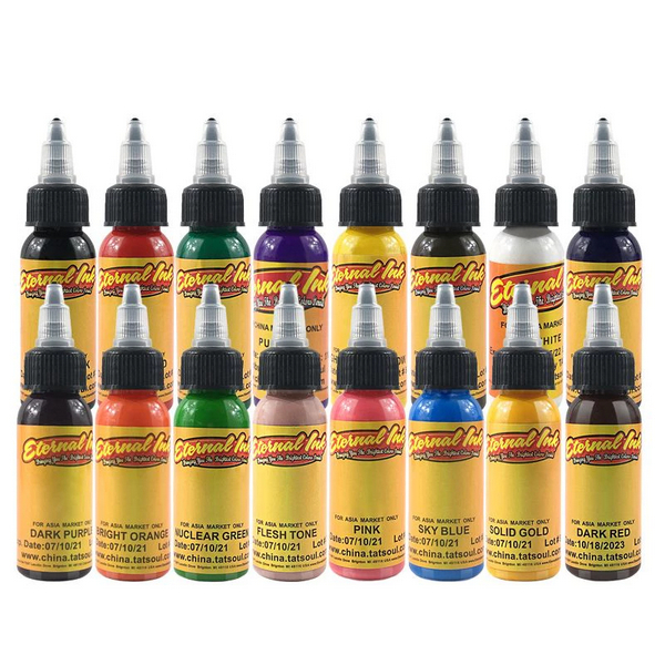 Tinta Tattoo 30ml Tattoo Ink Set Pigmen Tato dan Makeup Tattoo Color Ink 16 Warna