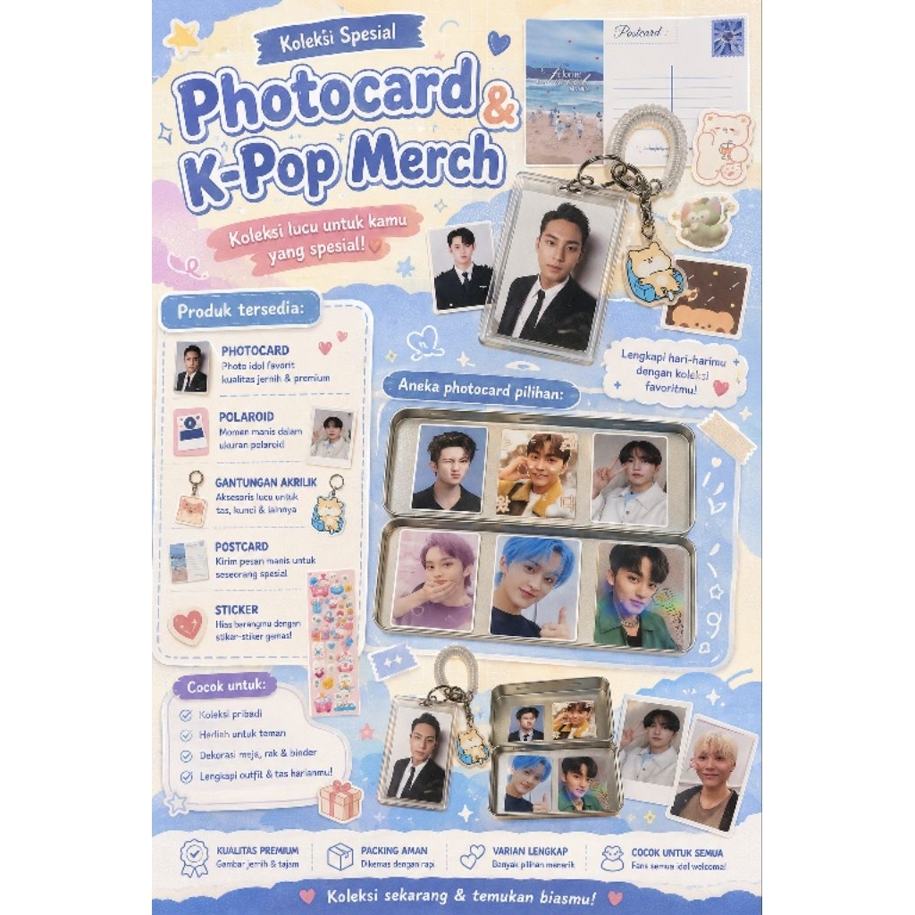 Altoids Tin Case & ID HOLDER K-POP & POSTCARD SEVENTEEN