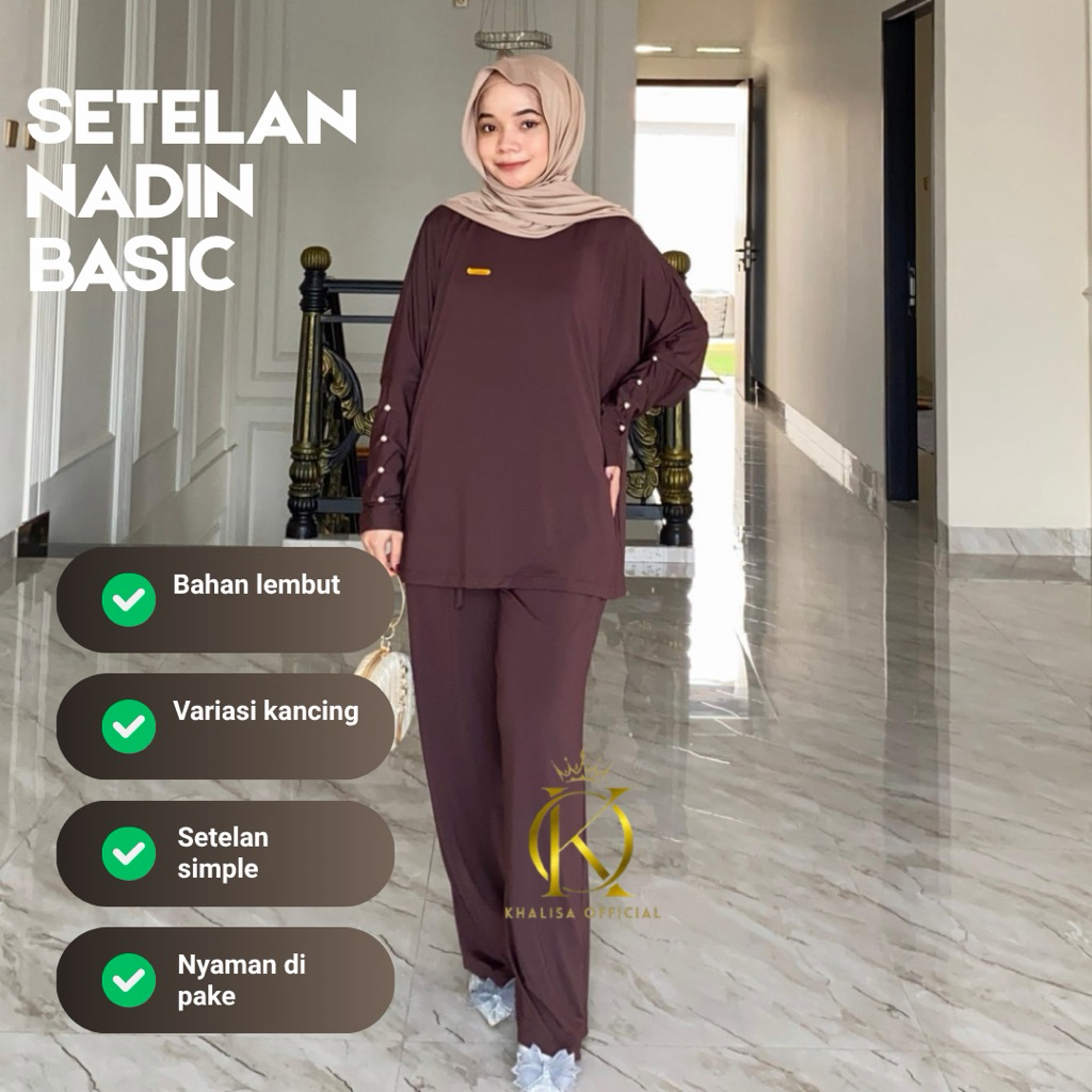 ONE SET NADINE JERSEY PREMIUM BATWING // KHALISADAILY SETELAN WANITA INARA KANCING JUMBO