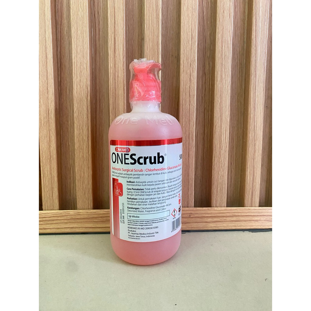 One Scrub 4% OneMed 500ml Sabun Antiseptik Cair Pink Surgical Hand Scrub Pump