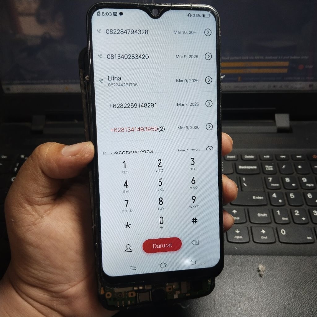 LCD COPOTAN VIVO Y12/Y12I NORMAL MINUS BINTIK PUTIH