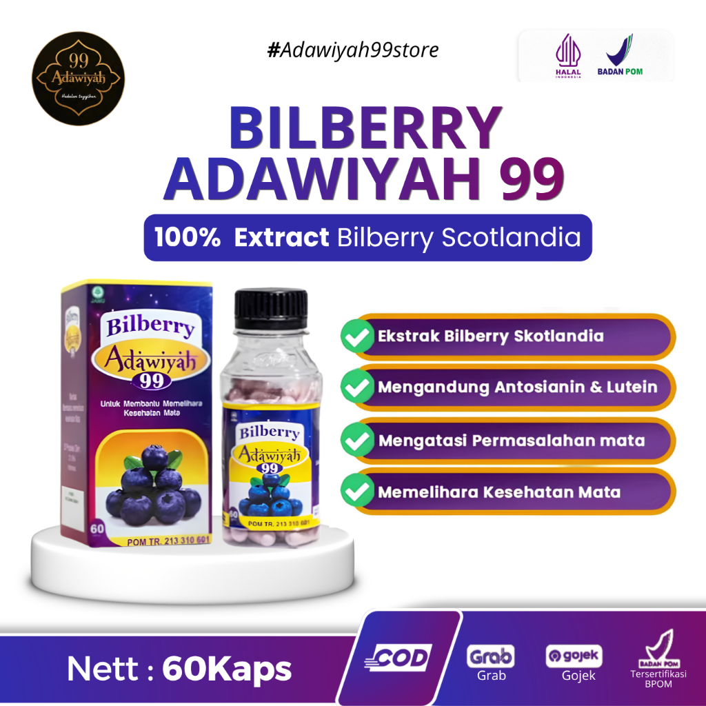 Kapsul Bilberry Adawiyah Obat Mata Minus Katarak | Kapsul Bilberry Adawiyah99 Untuk Kesehatan Mata