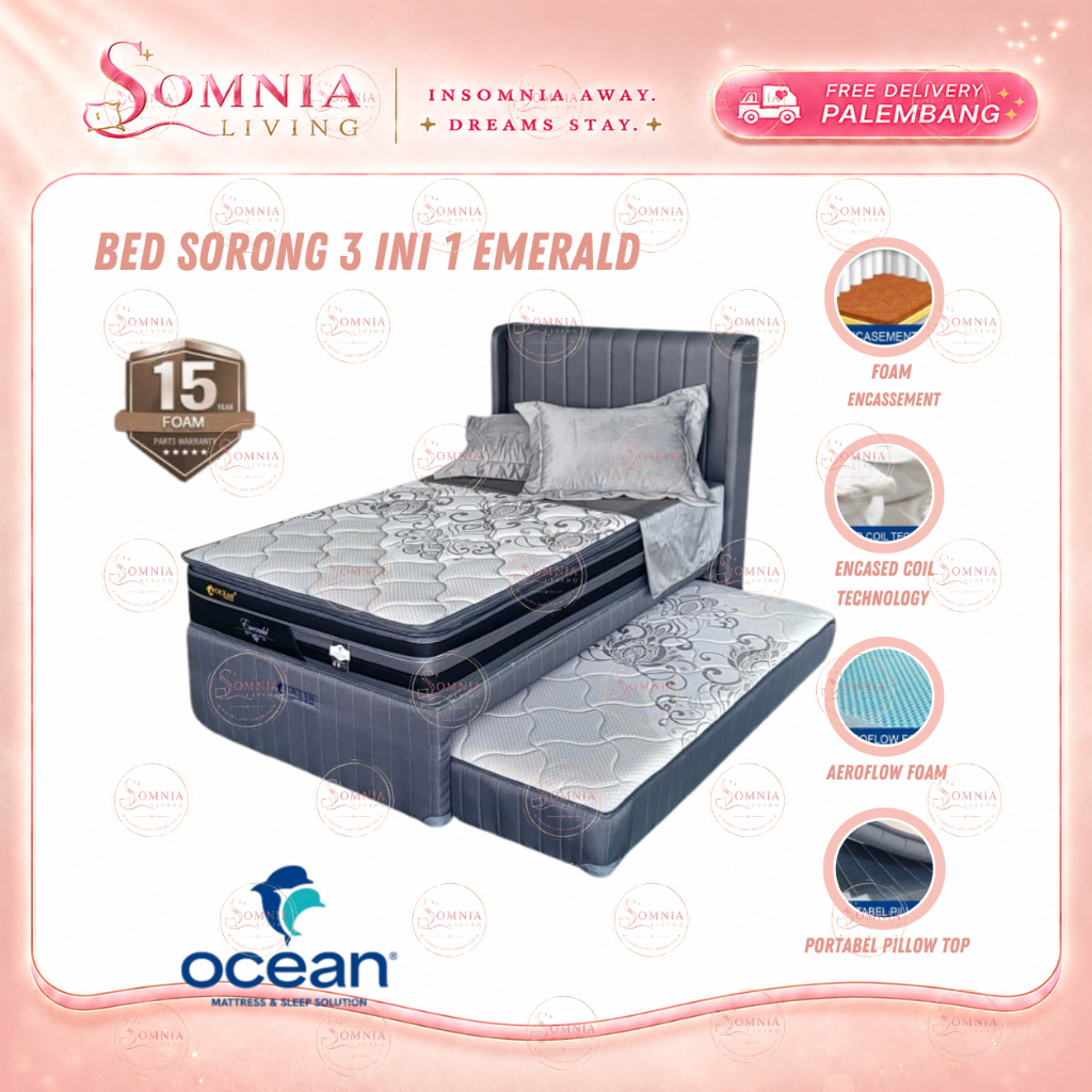 Bed Sorong 3 in 1 Ocean Emerald | Bed Sorong Anak Ocean Murah Palembang | Furniture Murah Palembang