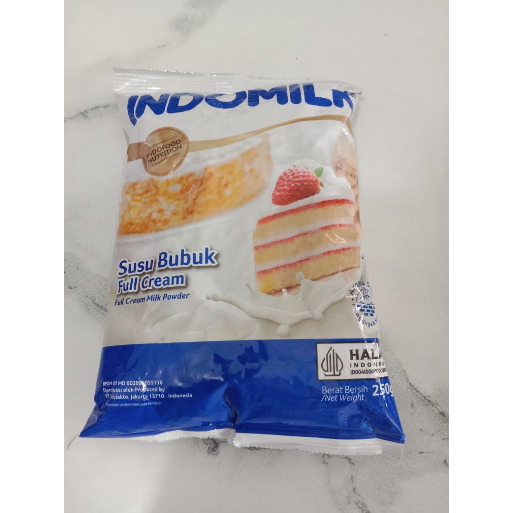 SUSU BUBUK INDOMILK 250GRAM / INDOMILK SUSU BUBUK FULL CREAM