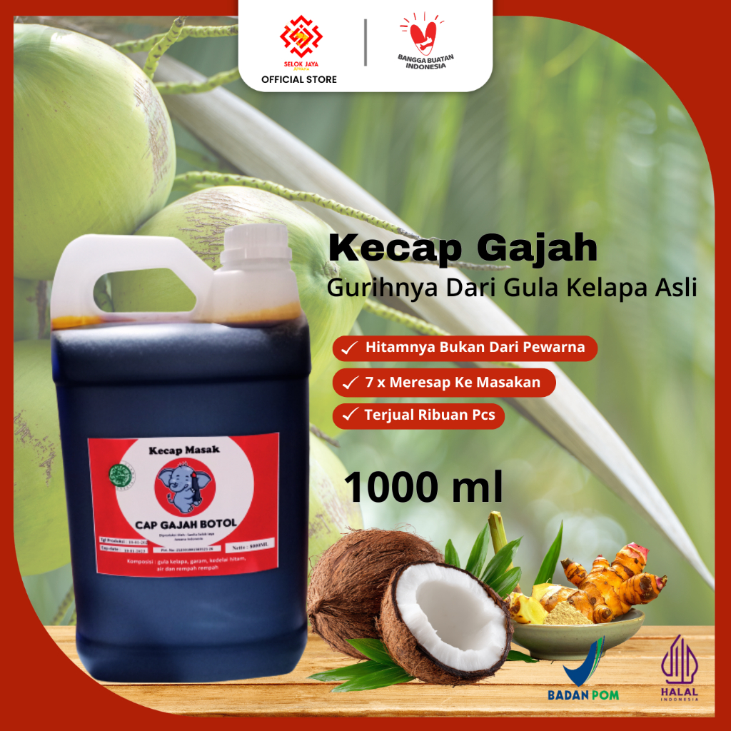 Kecap Gajah Botol 3000ML Selok Jaya
