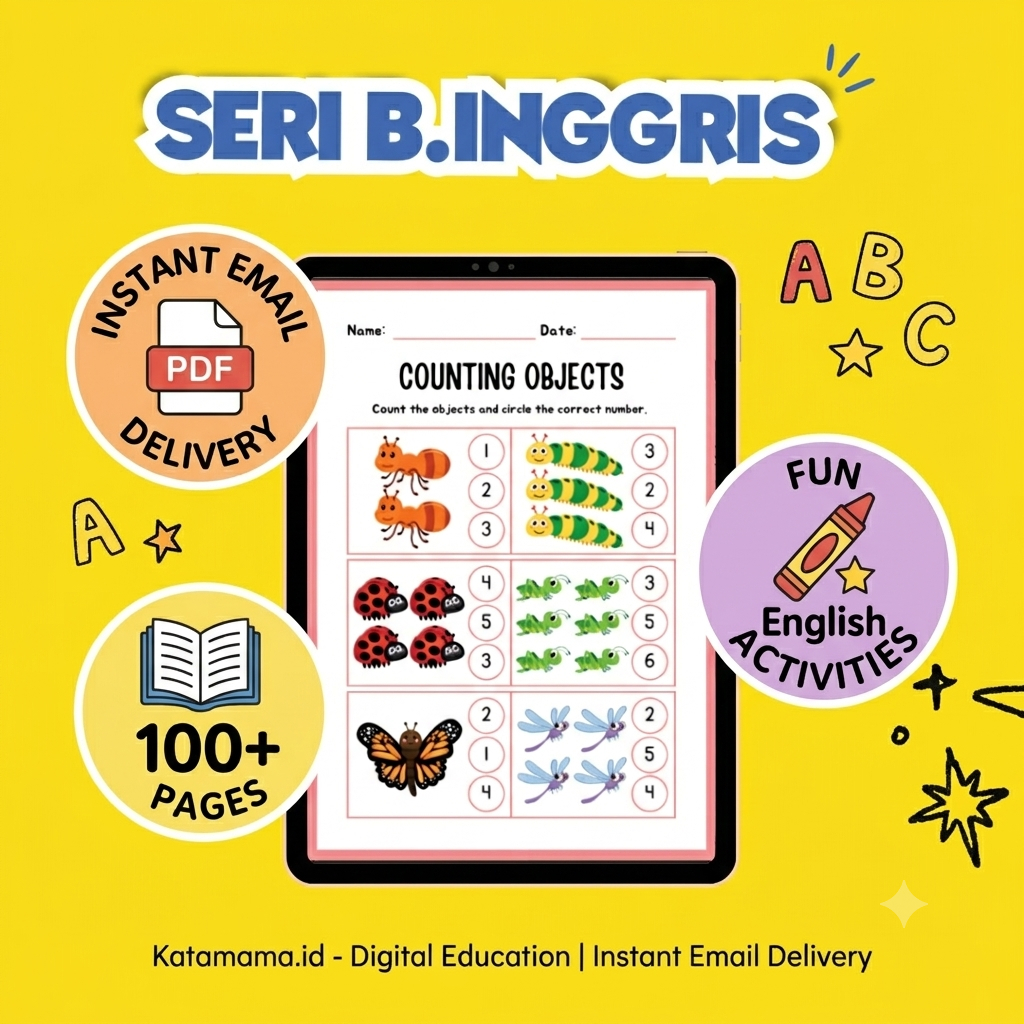 Paket Hemat Worksheet Bahasa Inggris Toddler & Preschool (PDF)