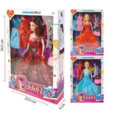 BONEKA BARBIE STYLE CHEERY SHEILA PRINCESS DOLL GAUN MEWAH + AKSESORIS ANAK-ANAK