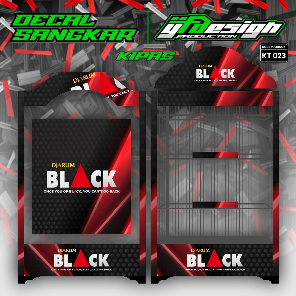 Stiker Decal Sangkar Burung Model Terbaru Motif Djarum Black