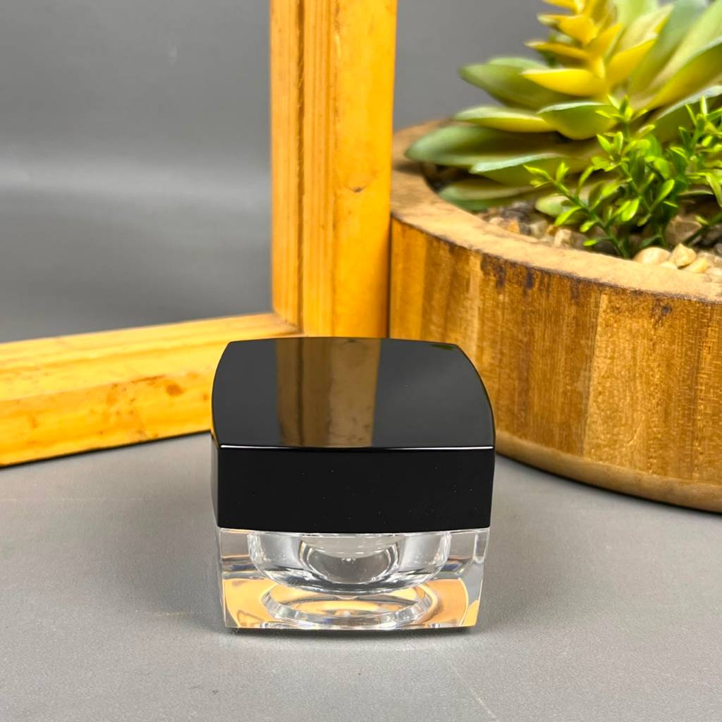POT ACRYLIC KOTAK 10 GR - HITAM / POT CREAM 10 GRAM KOTAK / POT ACRYLIC 10 GRAM IMPORT / KEMASAN SKI