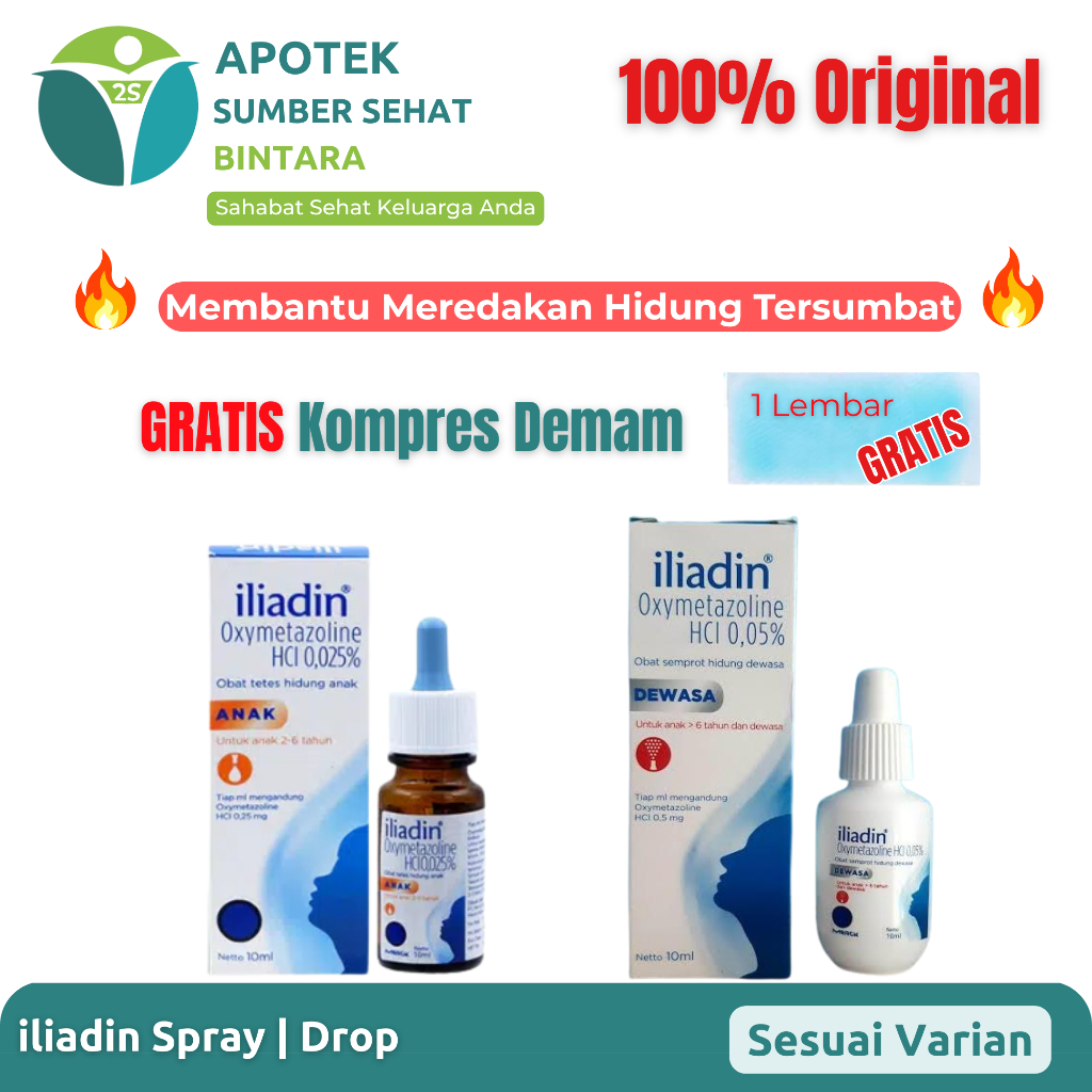 Iliadin Nasal Drop | Spray | Redakan Hidung Tersumbat