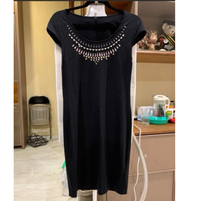 PRELOVED Cop Copine Dress Gaun Pesta Wanita Tangan Pendek Hitam - Size S