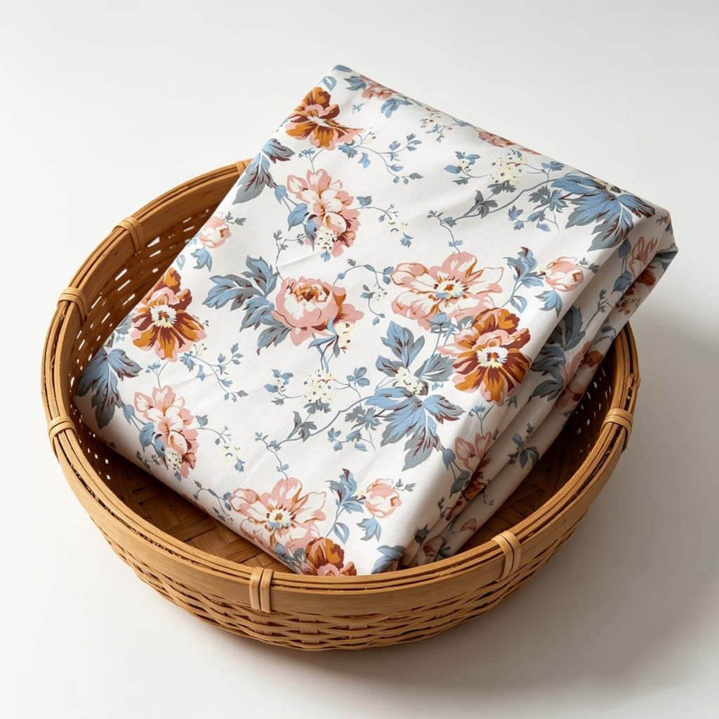 kain rayon motif bunga mawar premium (0,5meter)