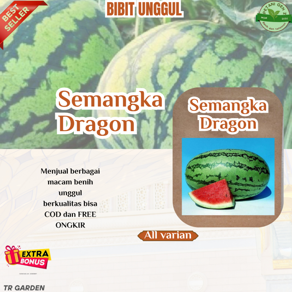 (100 biji) Bibit Benih Semangka Dragon Unggul (Extra Bonus)