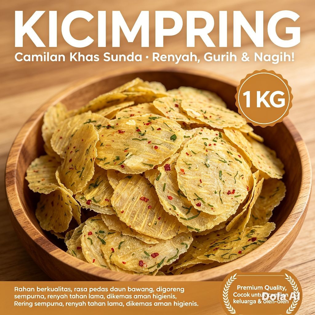 Kerupuk Kicimpring 1 Kg Pedas Daun Bawang
