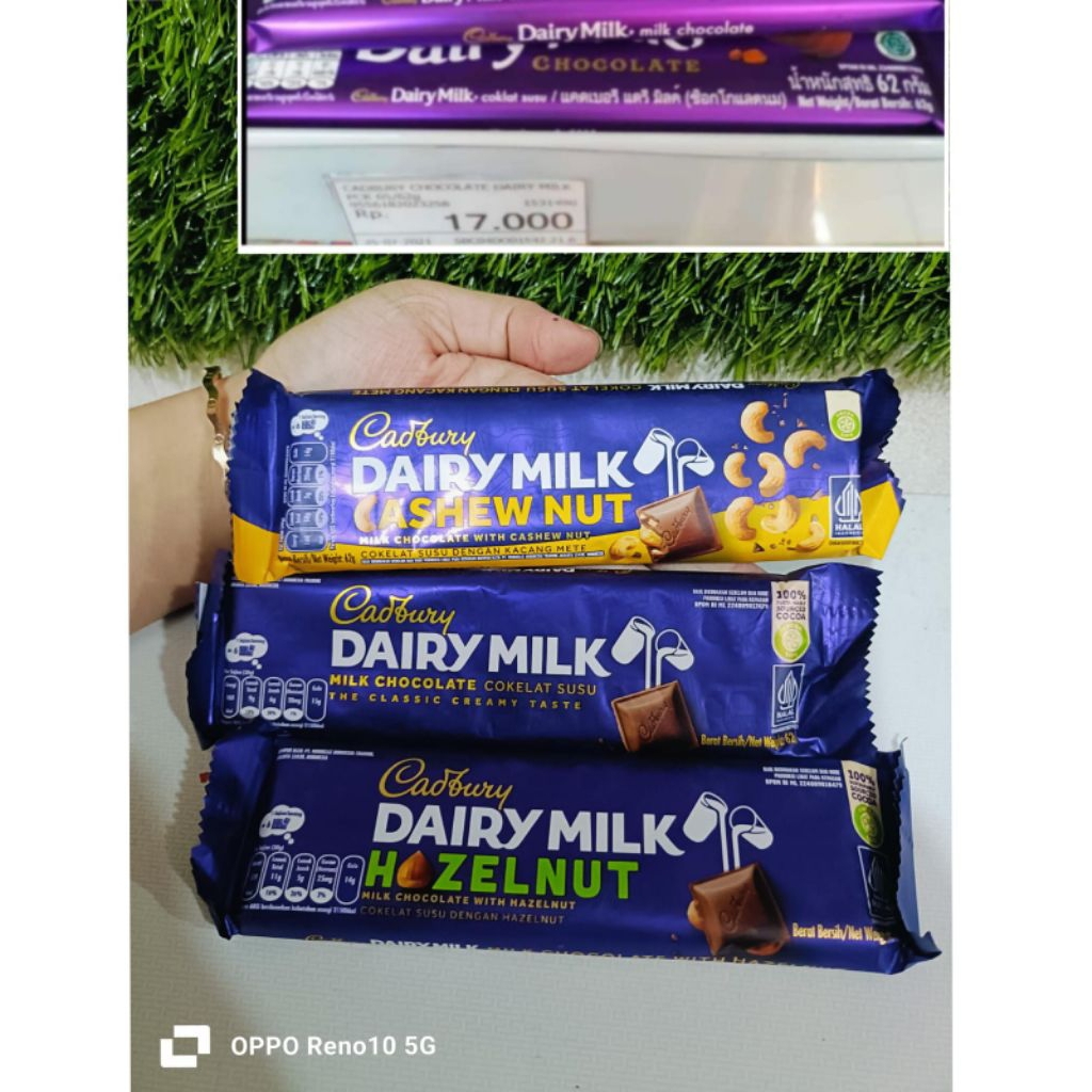 Coklat Batang Cadbury 62gr - Lembut, Klasik, dan Halal