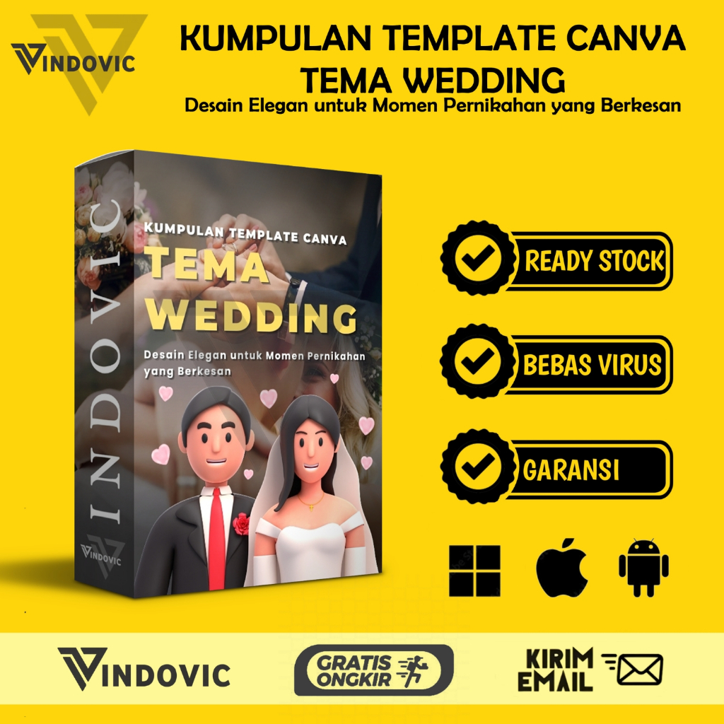 [T1155] KUMPULAN TEMPLATE CANVA TEMA WEDDING | Desain ELegan Untuk Momen Pernikahan Yang Berkesan