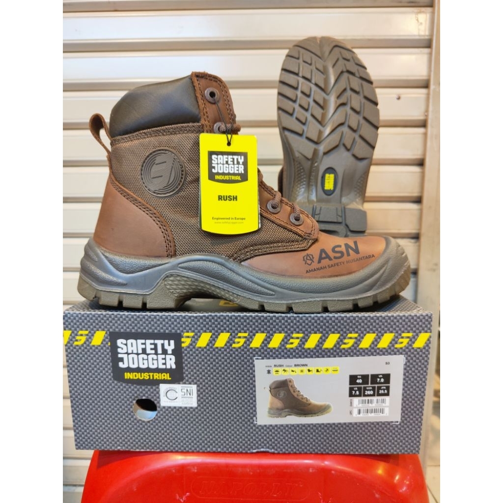 Sepatu Safety Jogger Rush Brown