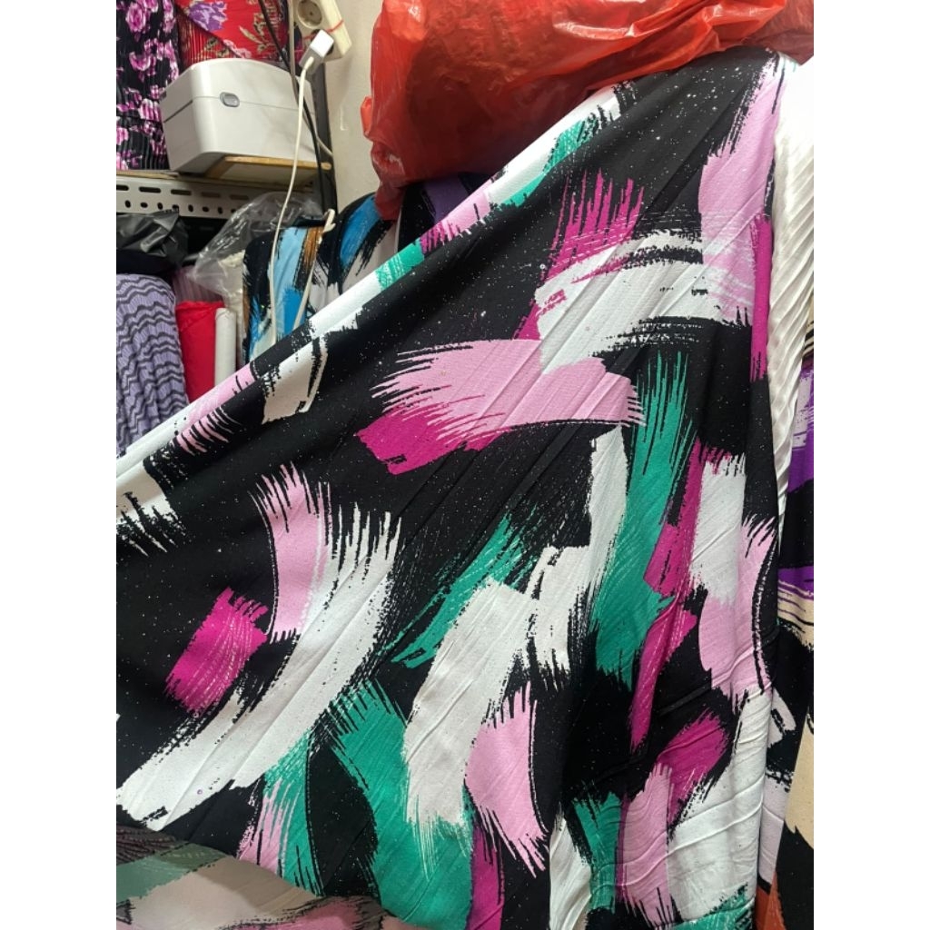 (COD)  BAHAN KAIN JERSEY SERAT KULIT JERUK KOREA // JERSEY SERAT KULIT JERUK PREMIUM 100 %