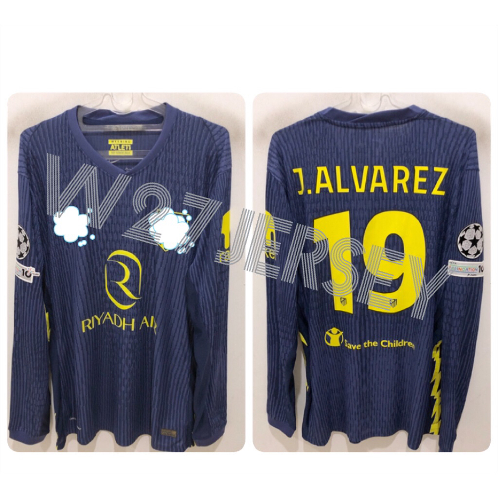 JERSEY PLAYER ISSUE - ATM AWAY LONGSLEEVE 2025-2026 name player J.Alvarez + Patch UCL