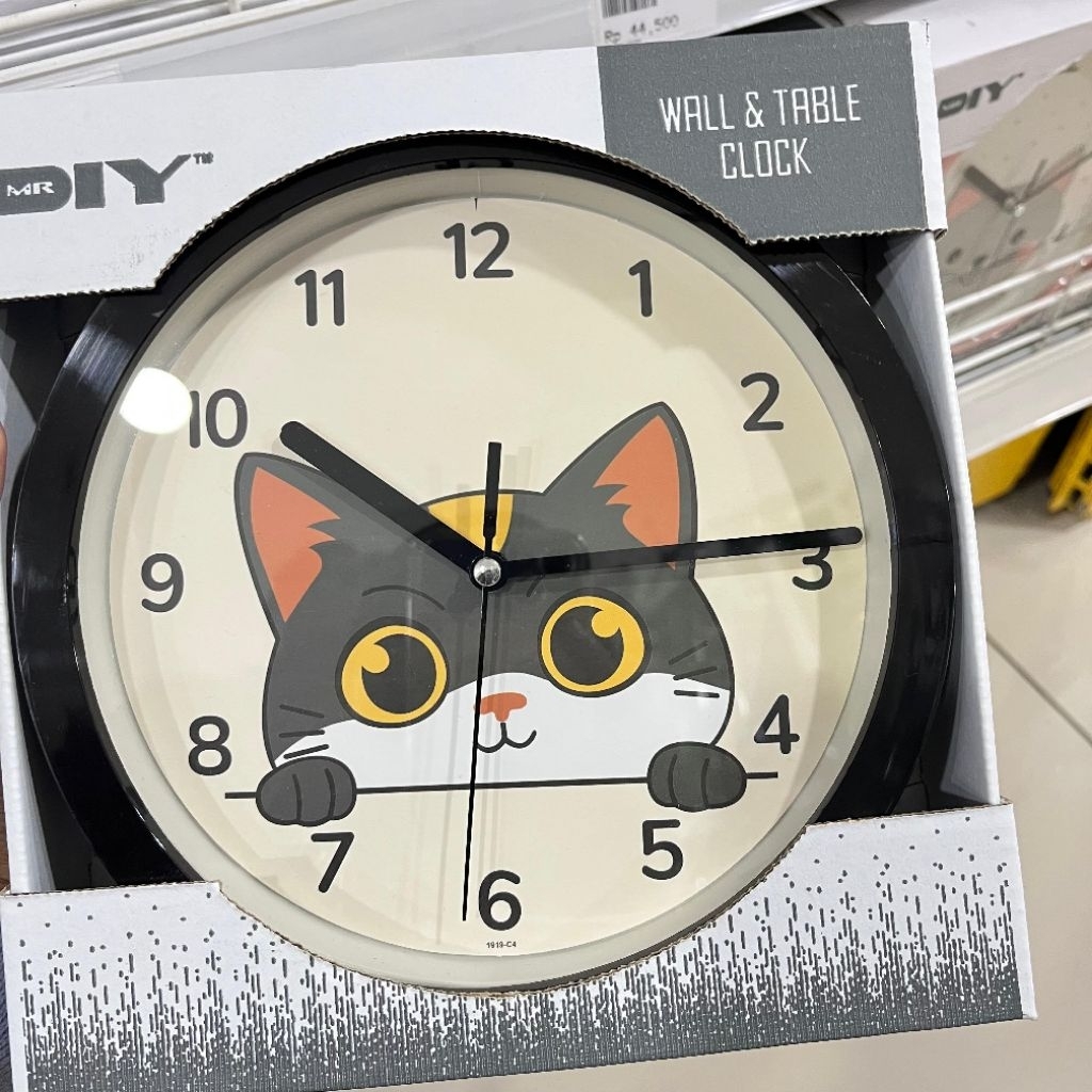 MR DIY Jam Dinding Motif Kucing / Jam Dinding 20cm Motif Kucing / Jam Dinding Kamar Anak