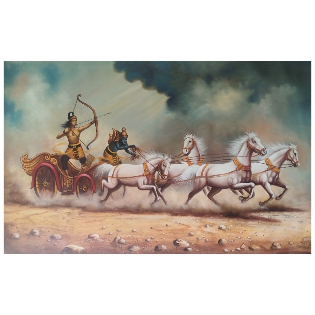 Lukisan Karno Tanding 80 x 130 cm